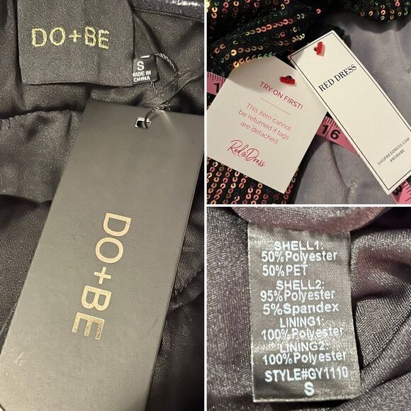 Red Dress Boutique Do+Be Own Your Moment Multicolor Sequin Dress Black S Juniors - Picture 9 of 11